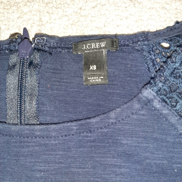 J Crew Short Sleeve Top with Lace Detail - Picture 5 of 10